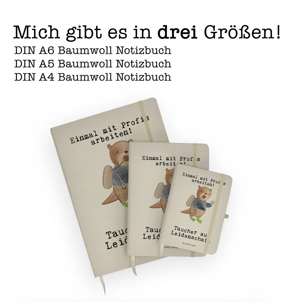 Baumwoll Notizbuch Taucher aus Leidenschaft Notizen, Eintragebuch, Tagebuch, Notizblock, Adressbuch, Journal, Kladde, Skizzenbuch, Notizheft, Schreibbuch, Schreibheft, Beruf, Ausbildung, Jubiläum, Abschied, Rente, Kollege, Kollegin, Geschenk, Schenken, Arbeitskollege, Mitarbeiter, Firma, Danke, Dankeschön