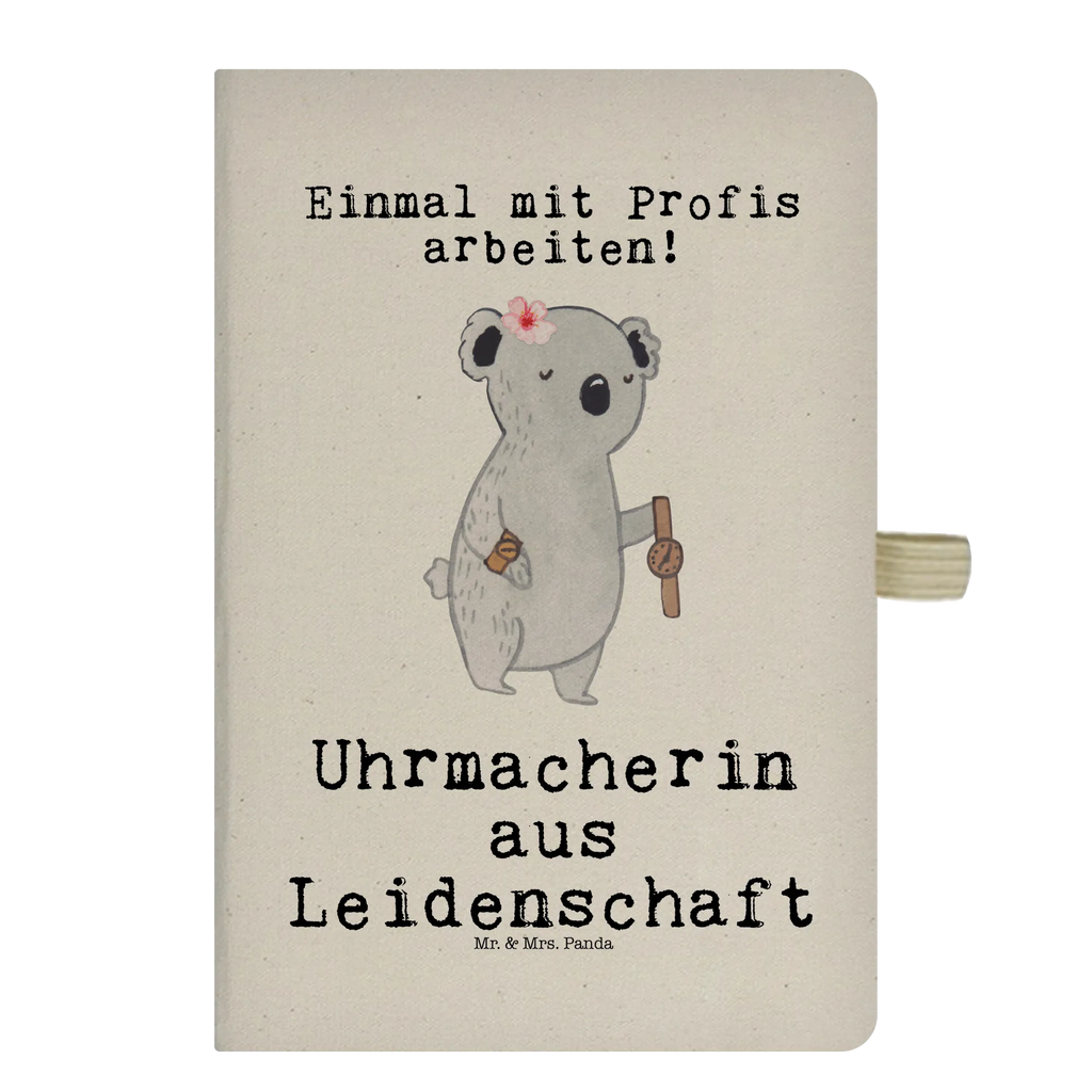 Baumwoll Notizbuch Uhrmacherin aus Leidenschaft Notizen, Eintragebuch, Tagebuch, Notizblock, Adressbuch, Journal, Kladde, Skizzenbuch, Notizheft, Schreibbuch, Schreibheft, Beruf, Ausbildung, Jubiläum, Abschied, Rente, Kollege, Kollegin, Geschenk, Schenken, Arbeitskollege, Mitarbeiter, Firma, Danke, Dankeschön