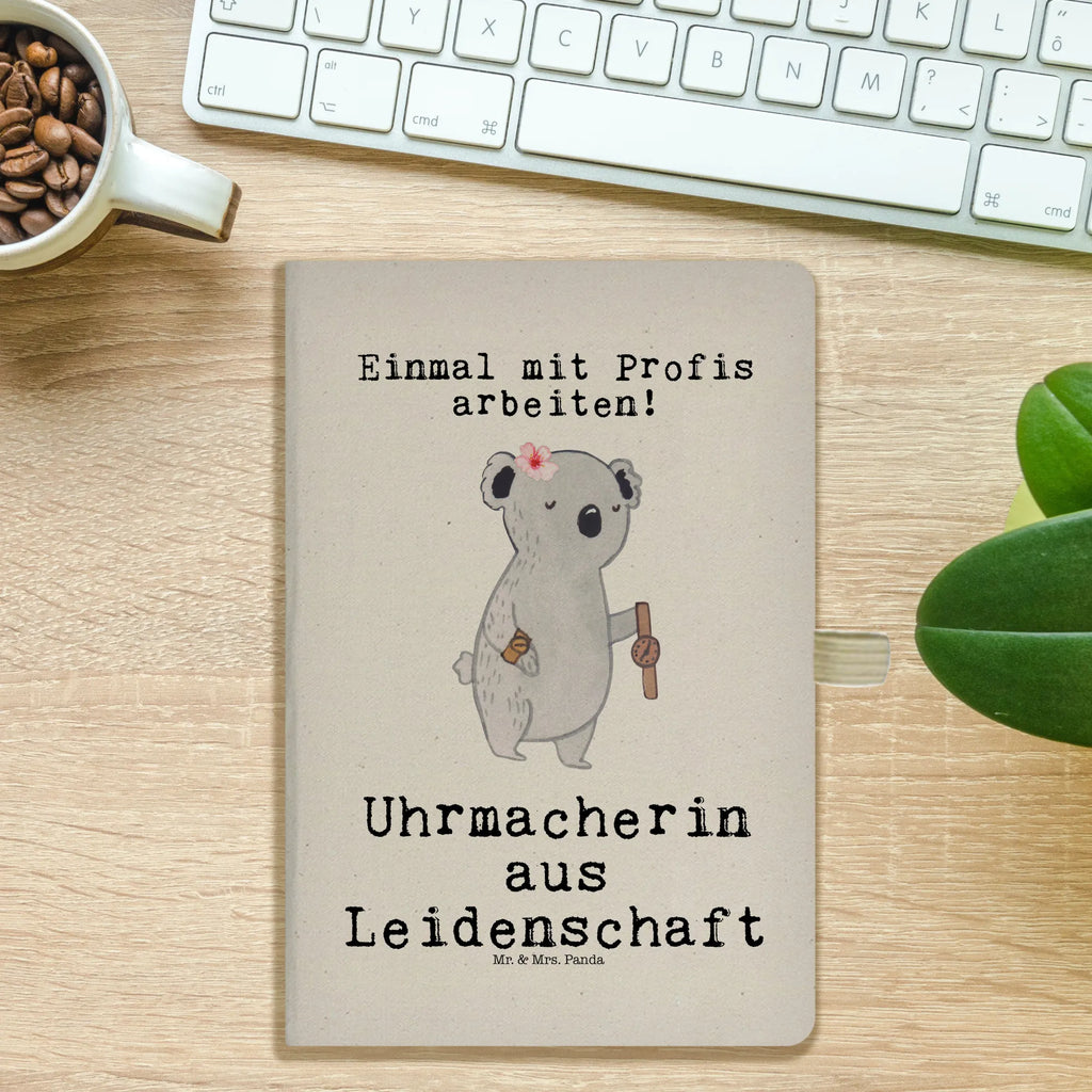 Baumwoll Notizbuch Uhrmacherin aus Leidenschaft Notizen, Eintragebuch, Tagebuch, Notizblock, Adressbuch, Journal, Kladde, Skizzenbuch, Notizheft, Schreibbuch, Schreibheft, Beruf, Ausbildung, Jubiläum, Abschied, Rente, Kollege, Kollegin, Geschenk, Schenken, Arbeitskollege, Mitarbeiter, Firma, Danke, Dankeschön