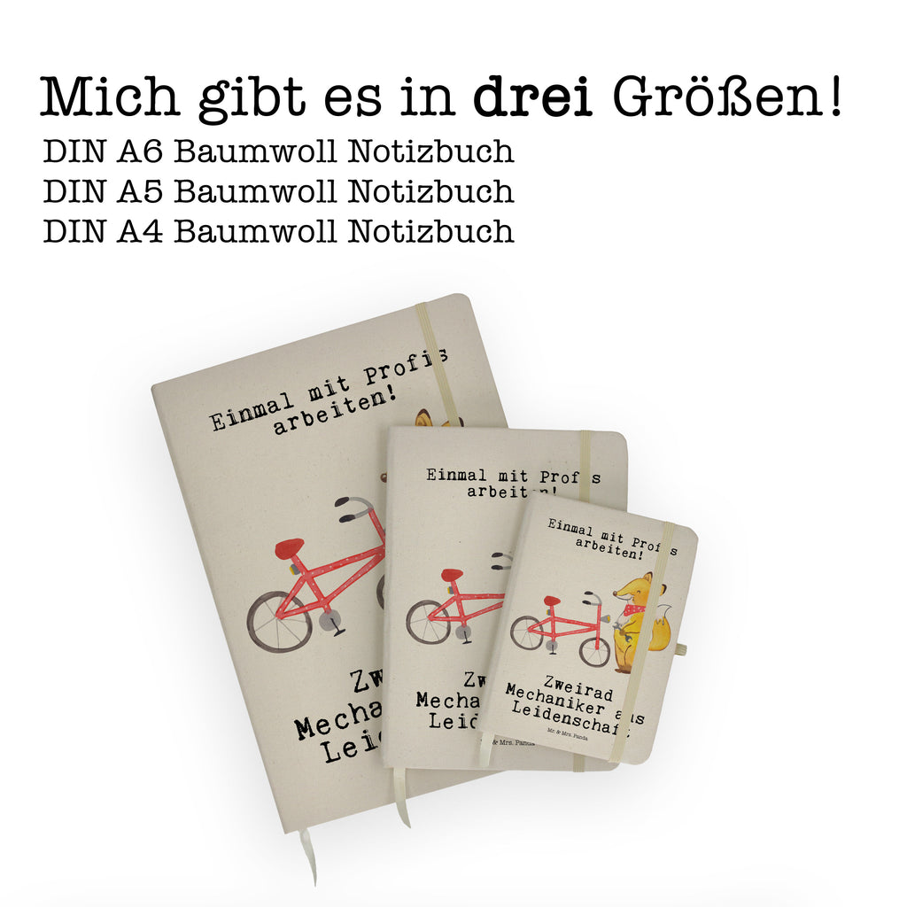 Baumwoll Notizbuch Zweirad Mechaniker aus Leidenschaft Notizen, Eintragebuch, Tagebuch, Notizblock, Adressbuch, Journal, Kladde, Skizzenbuch, Notizheft, Schreibbuch, Schreibheft, Beruf, Ausbildung, Jubiläum, Abschied, Rente, Kollege, Kollegin, Geschenk, Schenken, Arbeitskollege, Mitarbeiter, Firma, Danke, Dankeschön