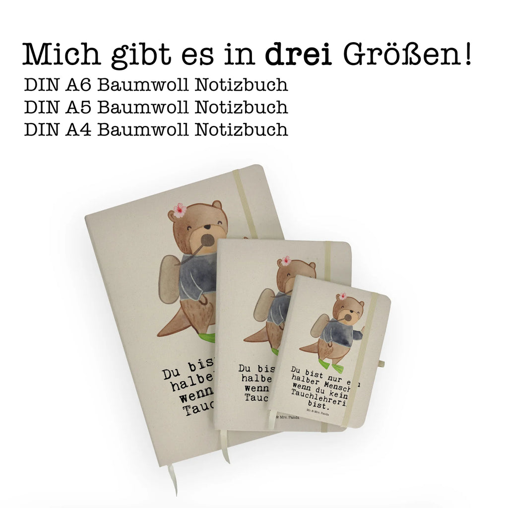 Baumwoll Notizbuch Tauchlehrerin Herz Notizen, Eintragebuch, Tagebuch, Notizblock, Adressbuch, Journal, Kladde, Skizzenbuch, Notizheft, Schreibbuch, Schreibheft, Beruf, Ausbildung, Jubiläum, Abschied, Rente, Kollege, Kollegin, Geschenk, Schenken, Arbeitskollege, Mitarbeiter, Firma, Danke, Dankeschön