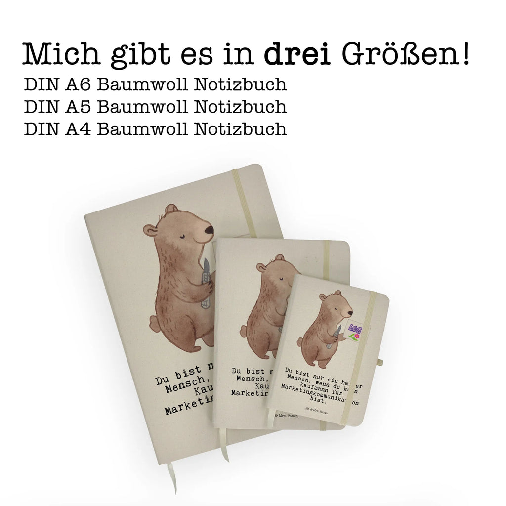 Baumwoll Notizbuch Kaufmann für Marketingkommunikation mit Herz Notizen, Eintragebuch, Tagebuch, Notizblock, Adressbuch, Journal, Kladde, Skizzenbuch, Notizheft, Schreibbuch, Schreibheft, Beruf, Ausbildung, Jubiläum, Abschied, Rente, Kollege, Kollegin, Geschenk, Schenken, Arbeitskollege, Mitarbeiter, Firma, Danke, Dankeschön