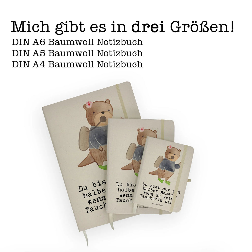 Baumwoll Notizbuch Taucherin Herz Notizen, Eintragebuch, Tagebuch, Notizblock, Adressbuch, Journal, Kladde, Skizzenbuch, Notizheft, Schreibbuch, Schreibheft, Beruf, Ausbildung, Jubiläum, Abschied, Rente, Kollege, Kollegin, Geschenk, Schenken, Arbeitskollege, Mitarbeiter, Firma, Danke, Dankeschön