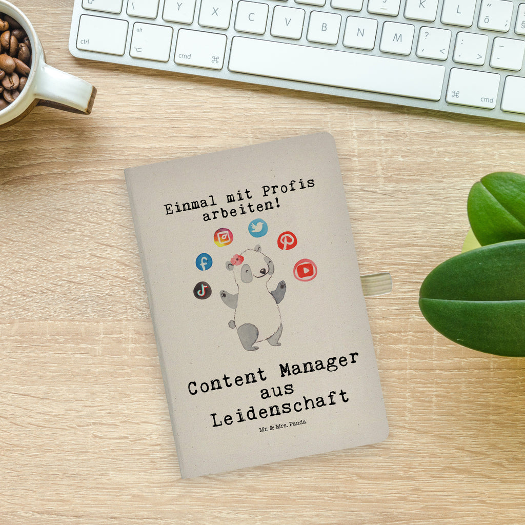 Baumwoll Notizbuch Content Manager aus Leidenschaft Notizen, Eintragebuch, Tagebuch, Notizblock, Adressbuch, Journal, Kladde, Skizzenbuch, Notizheft, Schreibbuch, Schreibheft, Beruf, Ausbildung, Jubiläum, Abschied, Rente, Kollege, Kollegin, Geschenk, Schenken, Arbeitskollege, Mitarbeiter, Firma, Danke, Dankeschön