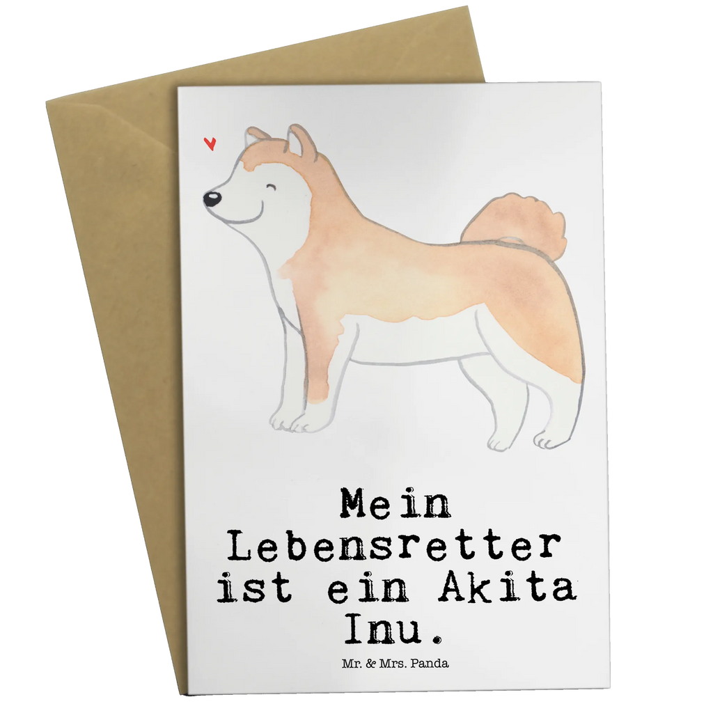 Grußkarte Akita Inu Lebensretter Grußkarte, Klappkarte, Einladungskarte, Glückwunschkarte, Hochzeitskarte, Geburtstagskarte, Karte, Ansichtskarten, Hund, Hunderasse, Rassehund, Hundebesitzer, Geschenk, Tierfreund, Schenken, Welpe