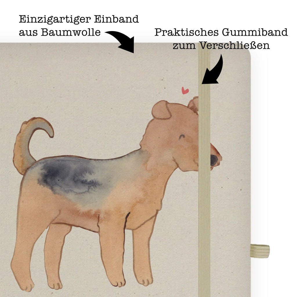 Baumwoll Notizbuch Airedale Terrier Lebensretter Notizen, Eintragebuch, Tagebuch, Notizblock, Adressbuch, Journal, Kladde, Skizzenbuch, Notizheft, Schreibbuch, Schreibheft, Hund, Hunderasse, Rassehund, Hundebesitzer, Geschenk, Tierfreund, Schenken, Welpe