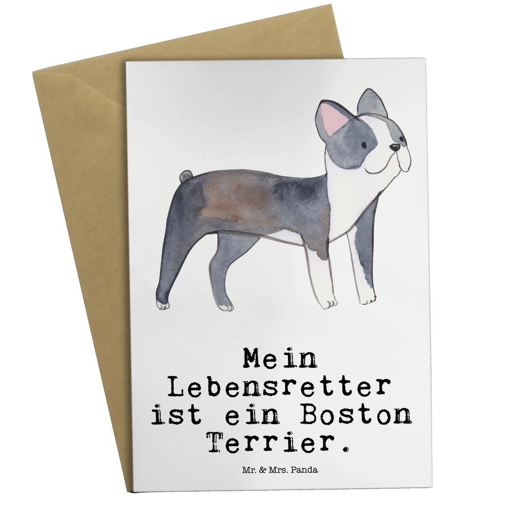 Grußkarte Boston Terrier Lebensretter Grußkarte, Klappkarte, Einladungskarte, Glückwunschkarte, Hochzeitskarte, Geburtstagskarte, Karte, Ansichtskarten, Hund, Hunderasse, Rassehund, Hundebesitzer, Geschenk, Tierfreund, Schenken, Welpe, Boston Terrier