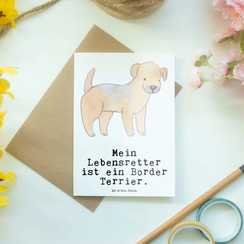 Grußkarte Border Terrier Lebensretter Grußkarte, Klappkarte, Einladungskarte, Glückwunschkarte, Hochzeitskarte, Geburtstagskarte, Karte, Ansichtskarten, Hund, Hunderasse, Rassehund, Hundebesitzer, Geschenk, Tierfreund, Schenken, Welpe, Border Terrier