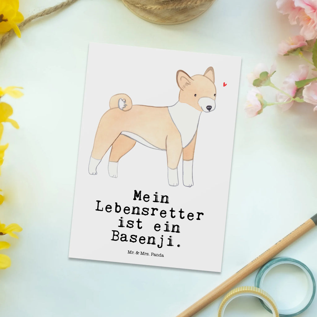 Postkarte Basenji Lebensretter Postkarte, Karte, Geschenkkarte, Grußkarte, Einladung, Ansichtskarte, Geburtstagskarte, Einladungskarte, Dankeskarte, Ansichtskarten, Einladung Geburtstag, Einladungskarten Geburtstag, Hund, Hunderasse, Rassehund, Hundebesitzer, Geschenk, Tierfreund, Schenken, Welpe, Kongo-Terrier, Basenji