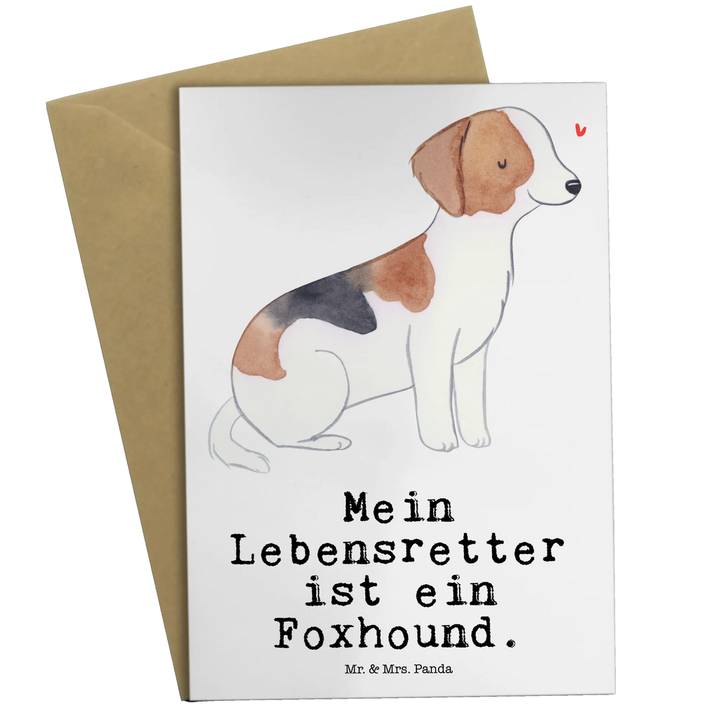 Grußkarte Foxhound Lebensretter Grußkarte, Klappkarte, Einladungskarte, Glückwunschkarte, Hochzeitskarte, Geburtstagskarte, Karte, Ansichtskarten, Hund, Hunderasse, Rassehund, Hundebesitzer, Geschenk, Tierfreund, Schenken, Welpe, Foxhound, Jagdhund, Laufhund