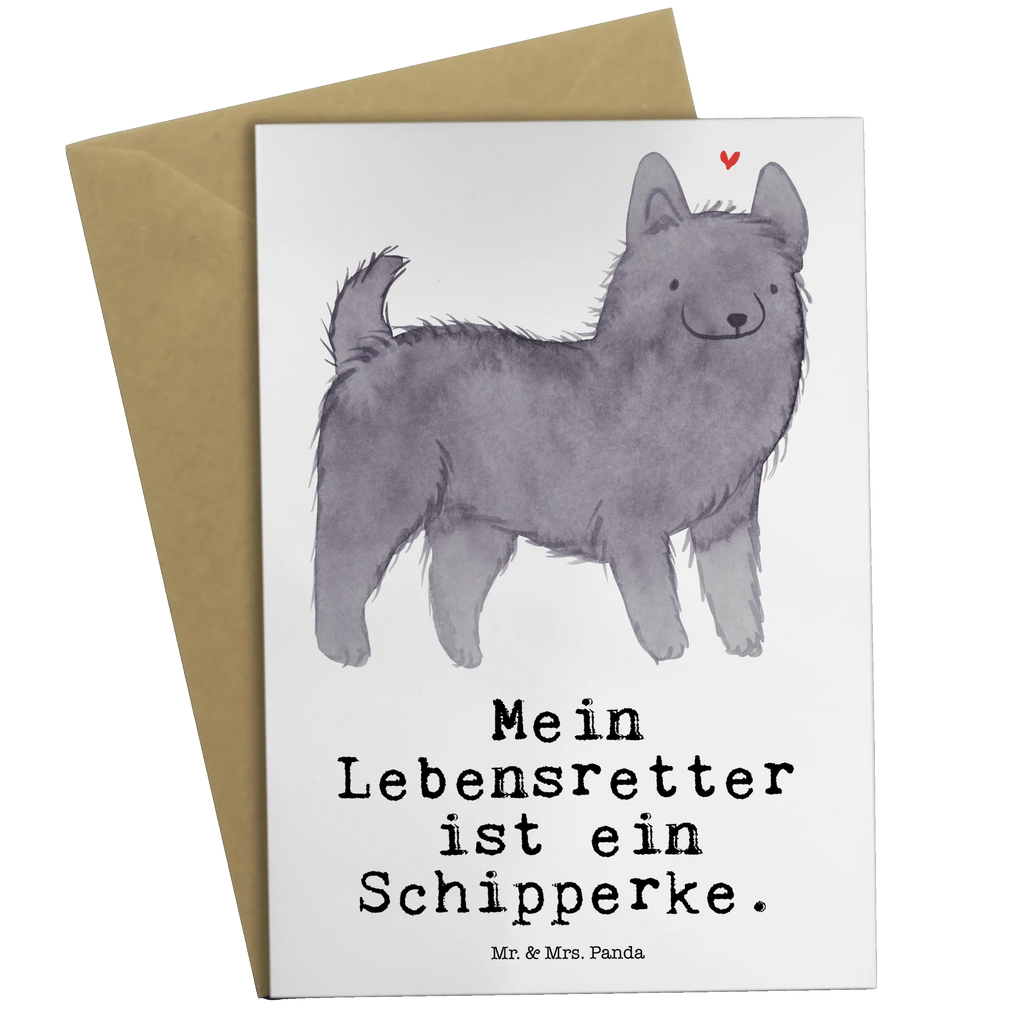 Grußkarte Schipperke Lebensretter Grußkarte, Klappkarte, Einladungskarte, Glückwunschkarte, Hochzeitskarte, Geburtstagskarte, Karte, Ansichtskarten, Hund, Hunderasse, Rassehund, Hundebesitzer, Geschenk, Tierfreund, Schenken, Welpe, Schipperke, belgische Hunderasse