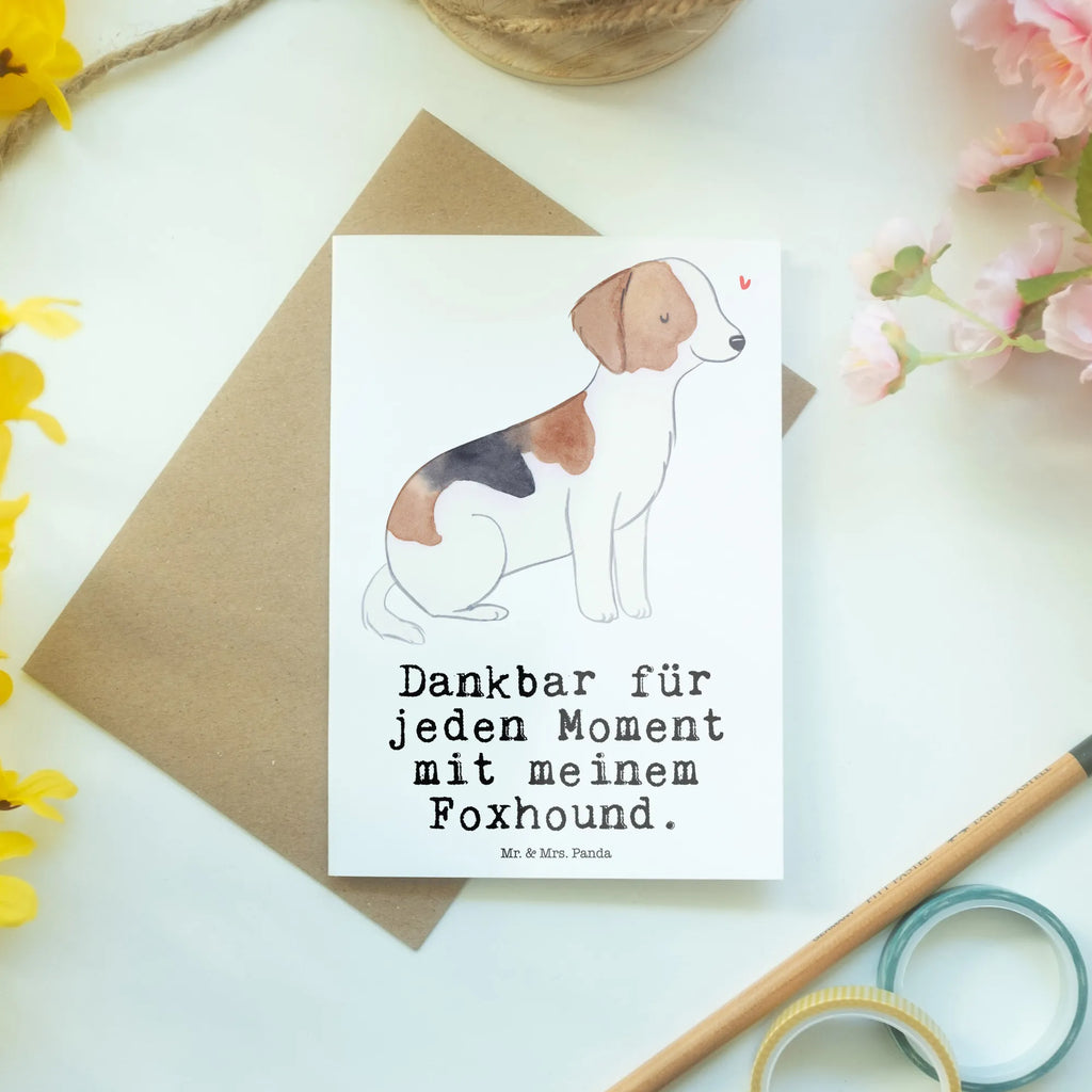 Grußkarte Foxhound Moment Grußkarte, Klappkarte, Einladungskarte, Glückwunschkarte, Hochzeitskarte, Geburtstagskarte, Karte, Ansichtskarten, Hund, Hunderasse, Rassehund, Hundebesitzer, Geschenk, Tierfreund, Schenken, Welpe, Foxhound, Jagdhund, Laufhund