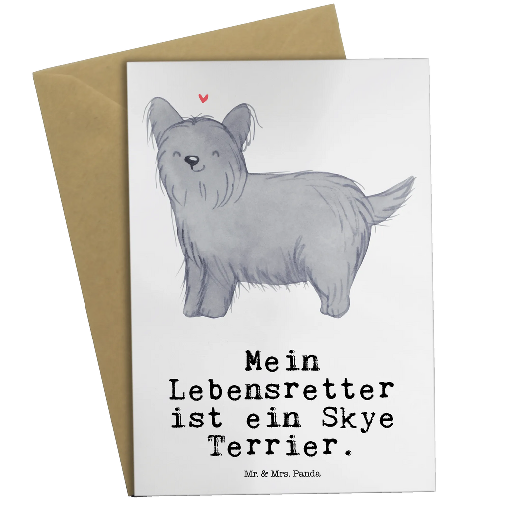 Grußkarte Skye Terrier Lebensretter Grußkarte, Klappkarte, Einladungskarte, Glückwunschkarte, Hochzeitskarte, Geburtstagskarte, Karte, Ansichtskarten, Hund, Hunderasse, Rassehund, Hundebesitzer, Geschenk, Tierfreund, Schenken, Welpe, Skye Terrier, Terrier