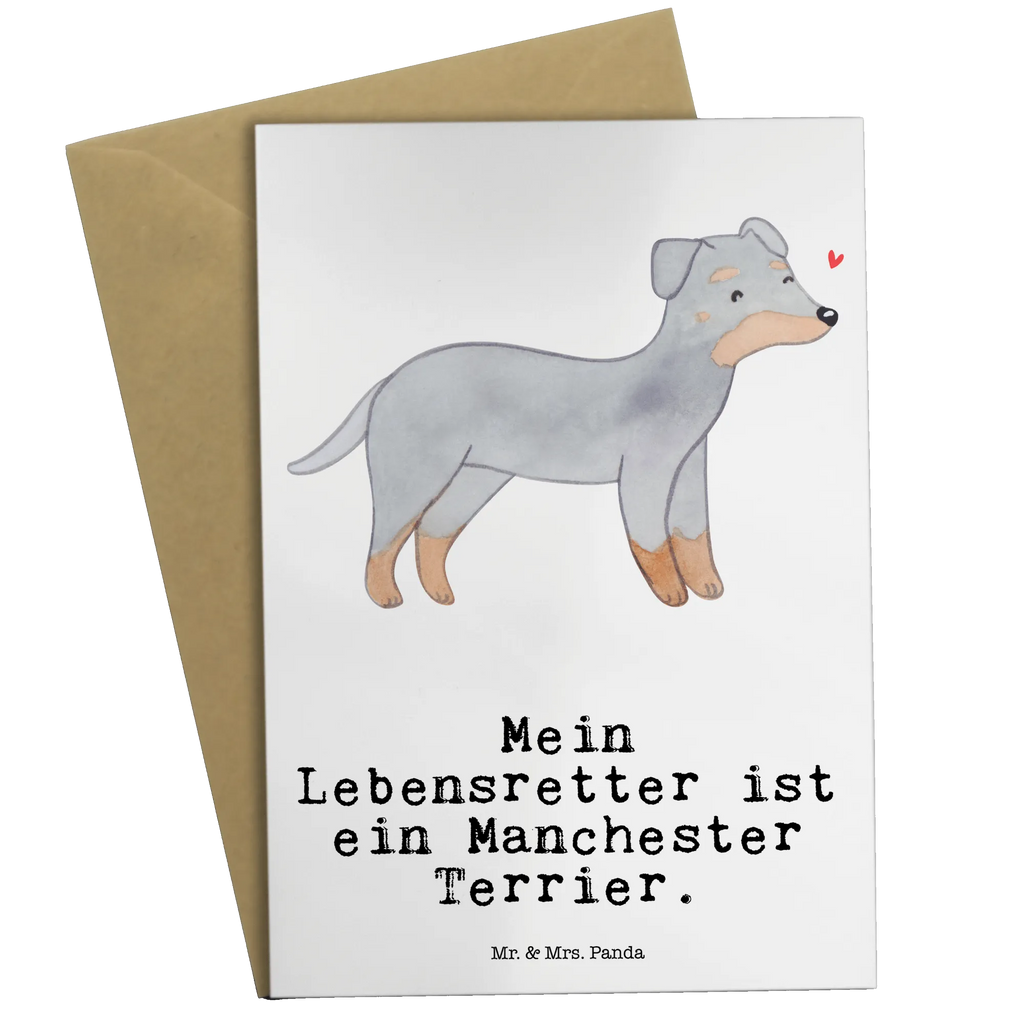 Grußkarte Manchester Terrier Lebensretter Grußkarte, Klappkarte, Einladungskarte, Glückwunschkarte, Hochzeitskarte, Geburtstagskarte, Karte, Ansichtskarten, Hund, Hunderasse, Rassehund, Hundebesitzer, Geschenk, Tierfreund, Schenken, Welpe, Manchester Terrier