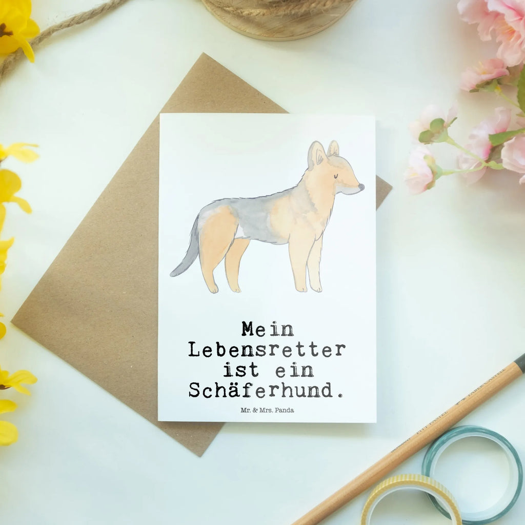 Grußkarte Schäferhund Lebensretter Grußkarte, Klappkarte, Einladungskarte, Glückwunschkarte, Hochzeitskarte, Geburtstagskarte, Karte, Ansichtskarten, Hund, Hunderasse, Rassehund, Hundebesitzer, Geschenk, Tierfreund, Schenken, Welpe, Schäferhund