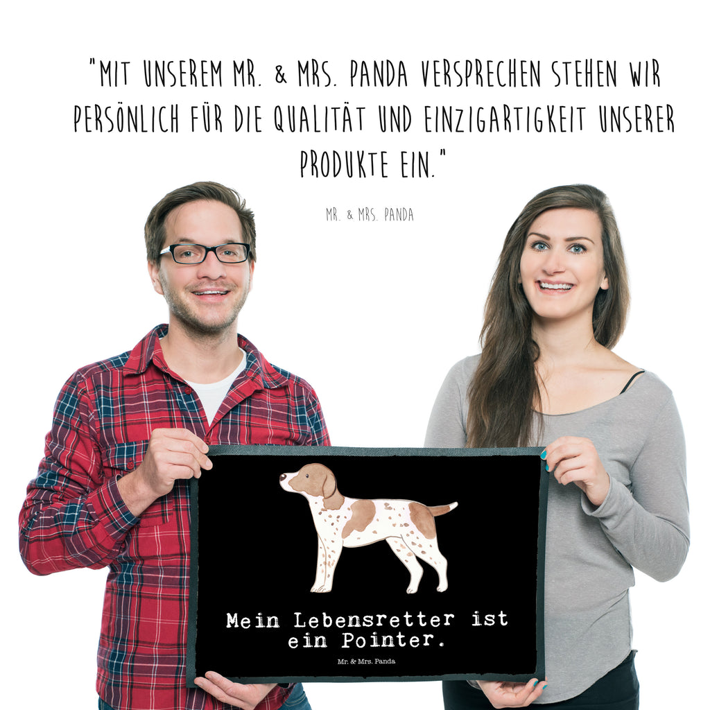 Fußmatte Pointer Lebensretter Türvorleger, Schmutzmatte, Fußabtreter, Matte, Schmutzfänger, Fußabstreifer, Schmutzfangmatte, Türmatte, Motivfußmatte, Haustürmatte, Vorleger, Hund, Hunderasse, Rassehund, Hundebesitzer, Geschenk, Tierfreund, Schenken, Welpe, English Pointer, Pointer