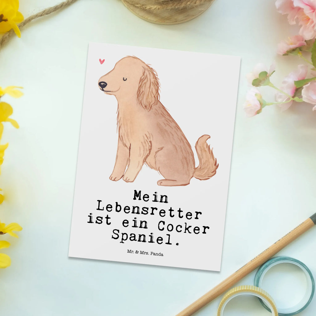 Postkarte Cocker Spaniel Lebensretter Postkarte, Karte, Geschenkkarte, Grußkarte, Einladung, Ansichtskarte, Geburtstagskarte, Einladungskarte, Dankeskarte, Ansichtskarten, Einladung Geburtstag, Einladungskarten Geburtstag, Hund, Hunderasse, Rassehund, Hundebesitzer, Geschenk, Tierfreund, Schenken, Welpe, Englische Cockerspaniel, Cocker Spaniel