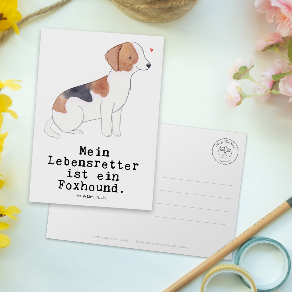 Postkarte Foxhound Lebensretter Postkarte, Karte, Geschenkkarte, Grußkarte, Einladung, Ansichtskarte, Geburtstagskarte, Einladungskarte, Dankeskarte, Ansichtskarten, Einladung Geburtstag, Einladungskarten Geburtstag, Hund, Hunderasse, Rassehund, Hundebesitzer, Geschenk, Tierfreund, Schenken, Welpe, Foxhound, Jagdhund, Laufhund