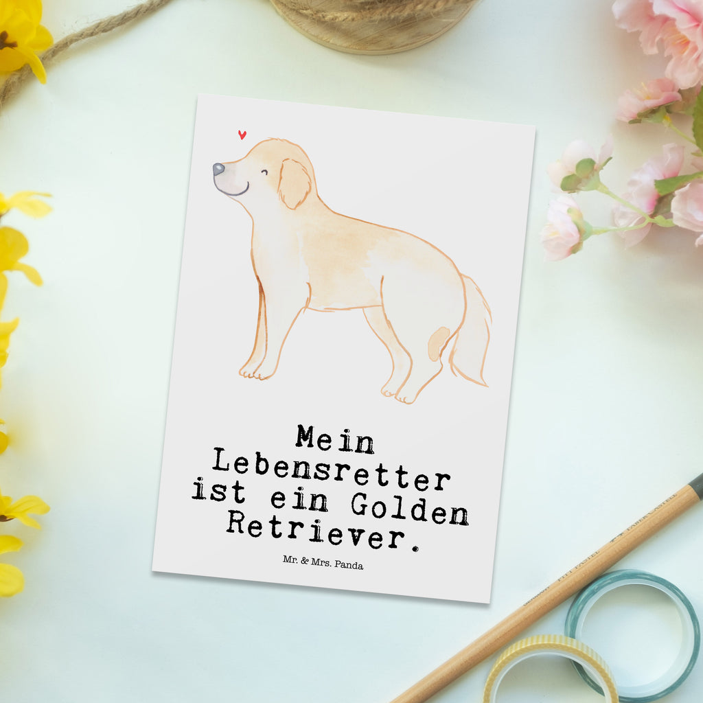 Postkarte Golden Retriever Lebensretter Postkarte, Karte, Geschenkkarte, Grußkarte, Einladung, Ansichtskarte, Geburtstagskarte, Einladungskarte, Dankeskarte, Ansichtskarten, Einladung Geburtstag, Einladungskarten Geburtstag, Hund, Hunderasse, Rassehund, Hundebesitzer, Geschenk, Tierfreund, Schenken, Welpe, Golden Retriever, Goldie Hund