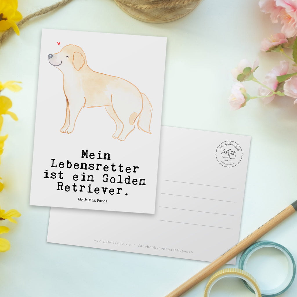 Postkarte Golden Retriever Lebensretter Postkarte, Karte, Geschenkkarte, Grußkarte, Einladung, Ansichtskarte, Geburtstagskarte, Einladungskarte, Dankeskarte, Ansichtskarten, Einladung Geburtstag, Einladungskarten Geburtstag, Hund, Hunderasse, Rassehund, Hundebesitzer, Geschenk, Tierfreund, Schenken, Welpe, Golden Retriever, Goldie Hund