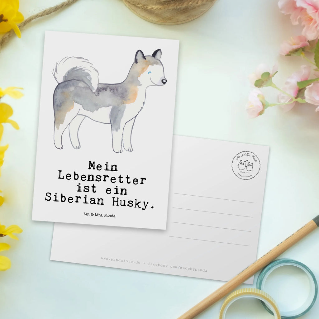 Postkarte Siberian Husky Lebensretter Postkarte, Karte, Geschenkkarte, Grußkarte, Einladung, Ansichtskarte, Geburtstagskarte, Einladungskarte, Dankeskarte, Ansichtskarten, Einladung Geburtstag, Einladungskarten Geburtstag, Hund, Hunderasse, Rassehund, Hundebesitzer, Geschenk, Tierfreund, Schenken, Welpe, Siberian Husky