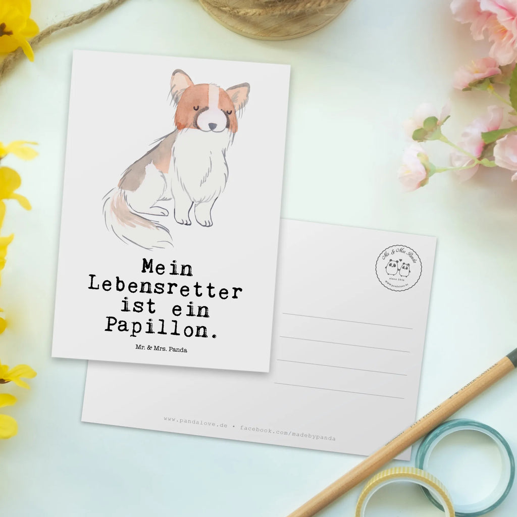 Postkarte Papillon Lebensretter Postkarte, Karte, Geschenkkarte, Grußkarte, Einladung, Ansichtskarte, Geburtstagskarte, Einladungskarte, Dankeskarte, Ansichtskarten, Einladung Geburtstag, Einladungskarten Geburtstag, Hund, Hunderasse, Rassehund, Hundebesitzer, Geschenk, Tierfreund, Schenken, Welpe, Kontinentaler Zwergspaniel, Papillon