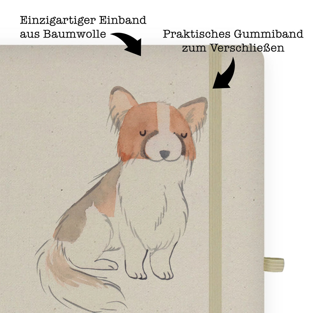 Baumwoll Notizbuch Papillon Lebensretter Notizen, Eintragebuch, Tagebuch, Notizblock, Adressbuch, Journal, Kladde, Skizzenbuch, Notizheft, Schreibbuch, Schreibheft, Hund, Hunderasse, Rassehund, Hundebesitzer, Geschenk, Tierfreund, Schenken, Welpe, Kontinentaler Zwergspaniel, Papillon