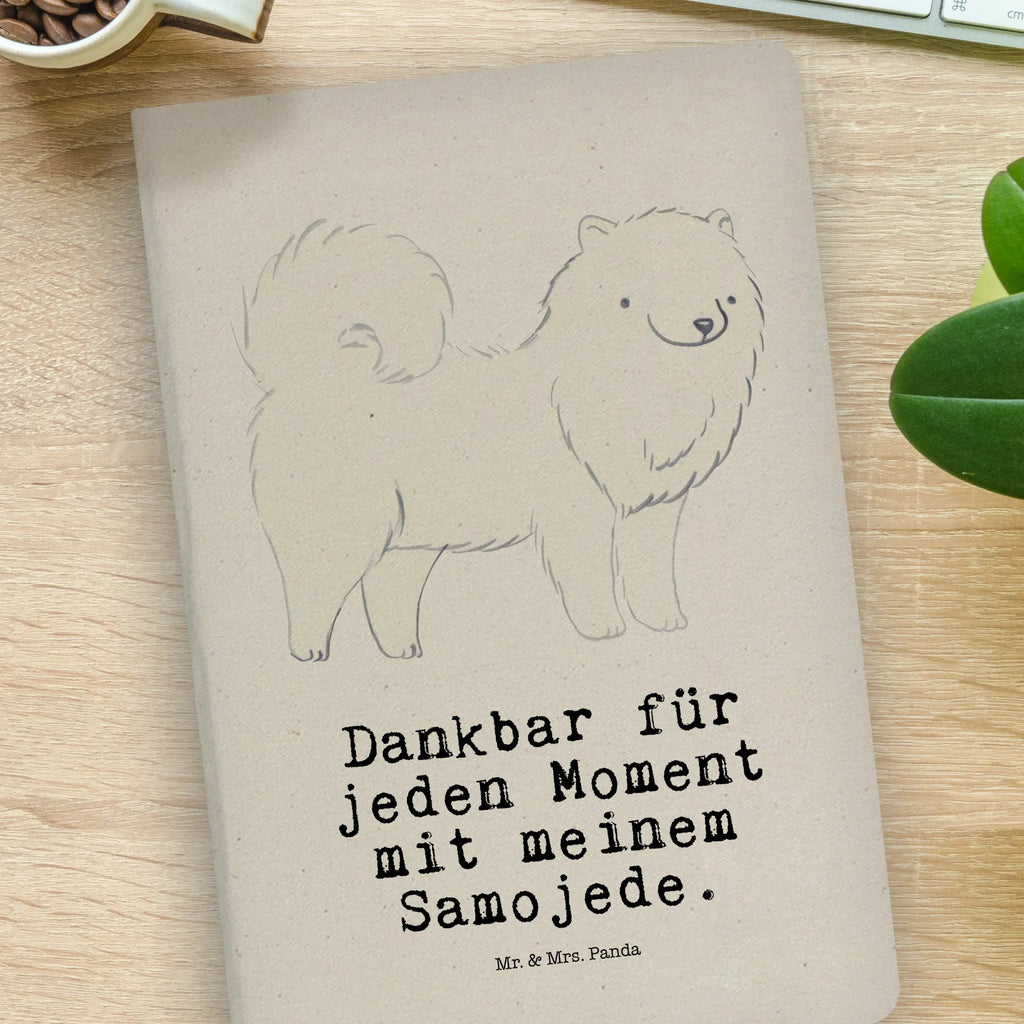 Baumwoll Notizbuch Samojede Moment Notizen, Eintragebuch, Tagebuch, Notizblock, Adressbuch, Journal, Kladde, Skizzenbuch, Notizheft, Schreibbuch, Schreibheft, Hund, Hunderasse, Rassehund, Hundebesitzer, Geschenk, Tierfreund, Schenken, Welpe, Samojede, Samojedenhund, Samojedenspitz