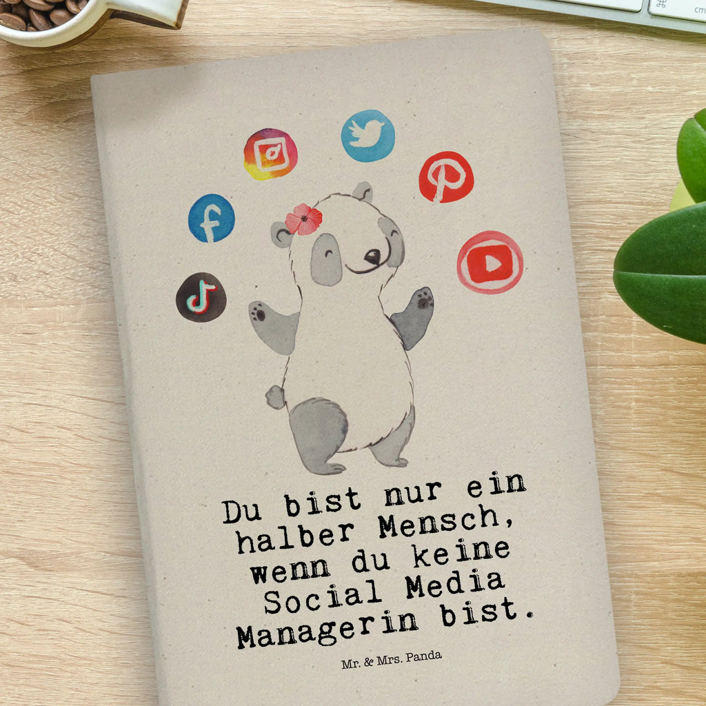 Baumwoll Notizbuch Social Media Managerin mit Herz Notizen, Eintragebuch, Tagebuch, Notizblock, Adressbuch, Journal, Kladde, Skizzenbuch, Notizheft, Schreibbuch, Schreibheft, Beruf, Ausbildung, Jubiläum, Abschied, Rente, Kollege, Kollegin, Geschenk, Schenken, Arbeitskollege, Mitarbeiter, Firma, Danke, Dankeschön