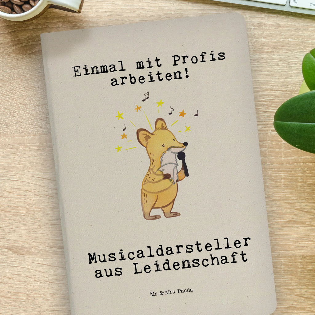 Baumwoll Notizbuch Musicaldarsteller aus Leidenschaft Notizen, Eintragebuch, Tagebuch, Notizblock, Adressbuch, Journal, Kladde, Skizzenbuch, Notizheft, Schreibbuch, Schreibheft, Beruf, Ausbildung, Jubiläum, Abschied, Rente, Kollege, Kollegin, Geschenk, Schenken, Arbeitskollege, Mitarbeiter, Firma, Danke, Dankeschön