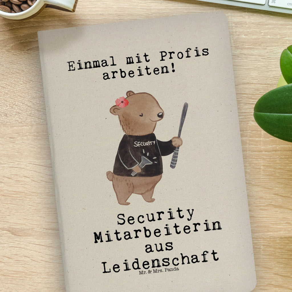 Baumwoll Notizbuch Security Mitarbeiterin aus Leidenschaft Notizen, Eintragebuch, Tagebuch, Notizblock, Adressbuch, Journal, Kladde, Skizzenbuch, Notizheft, Schreibbuch, Schreibheft, Beruf, Ausbildung, Jubiläum, Abschied, Rente, Kollege, Kollegin, Geschenk, Schenken, Arbeitskollege, Mitarbeiter, Firma, Danke, Dankeschön