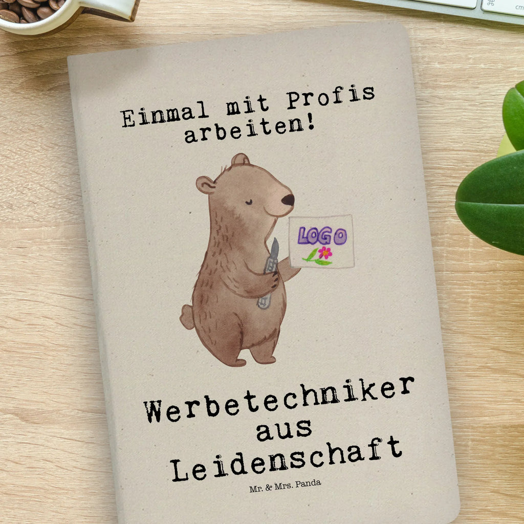 Baumwoll Notizbuch Werbetechniker aus Leidenschaft Notizen, Eintragebuch, Tagebuch, Notizblock, Adressbuch, Journal, Kladde, Skizzenbuch, Notizheft, Schreibbuch, Schreibheft, Beruf, Ausbildung, Jubiläum, Abschied, Rente, Kollege, Kollegin, Geschenk, Schenken, Arbeitskollege, Mitarbeiter, Firma, Danke, Dankeschön