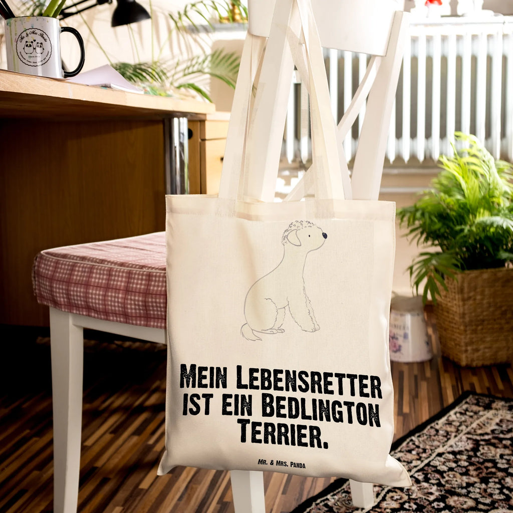 Tragetasche Bedlington Terrier Lebensretter Beuteltasche, Beutel, Einkaufstasche, Jutebeutel, Stoffbeutel, Tasche, Shopper, Umhängetasche, Strandtasche, Schultertasche, Stofftasche, Tragetasche, Badetasche, Jutetasche, Einkaufstüte, Laptoptasche, Hund, Hunderasse, Rassehund, Hundebesitzer, Geschenk, Tierfreund, Schenken, Welpe, Bedlington Terrier, Terrier