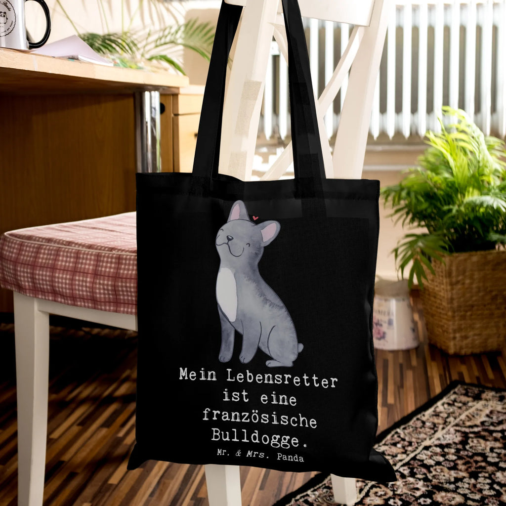 Tragetasche Französische Bulldogge Lebensretter Beuteltasche, Beutel, Einkaufstasche, Jutebeutel, Stoffbeutel, Tasche, Shopper, Umhängetasche, Strandtasche, Schultertasche, Stofftasche, Tragetasche, Badetasche, Jutetasche, Einkaufstüte, Laptoptasche, Hund, Hunderasse, Rassehund, Hundebesitzer, Geschenk, Tierfreund, Schenken, Welpe, Französische Bulldogge