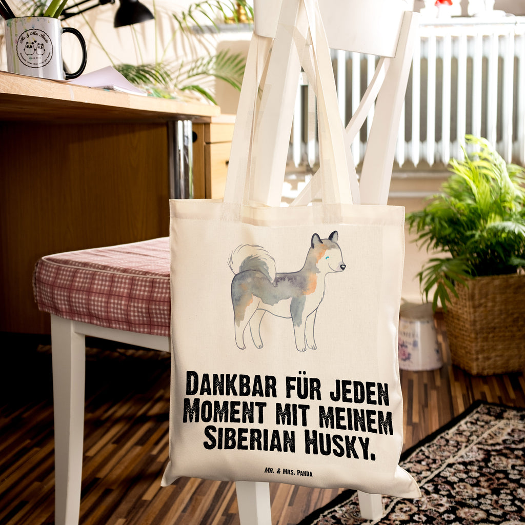 Tragetasche Siberian Husky Moment Beuteltasche, Beutel, Einkaufstasche, Jutebeutel, Stoffbeutel, Tasche, Shopper, Umhängetasche, Strandtasche, Schultertasche, Stofftasche, Tragetasche, Badetasche, Jutetasche, Einkaufstüte, Laptoptasche, Hund, Hunderasse, Rassehund, Hundebesitzer, Geschenk, Tierfreund, Schenken, Welpe, Siberian Husky