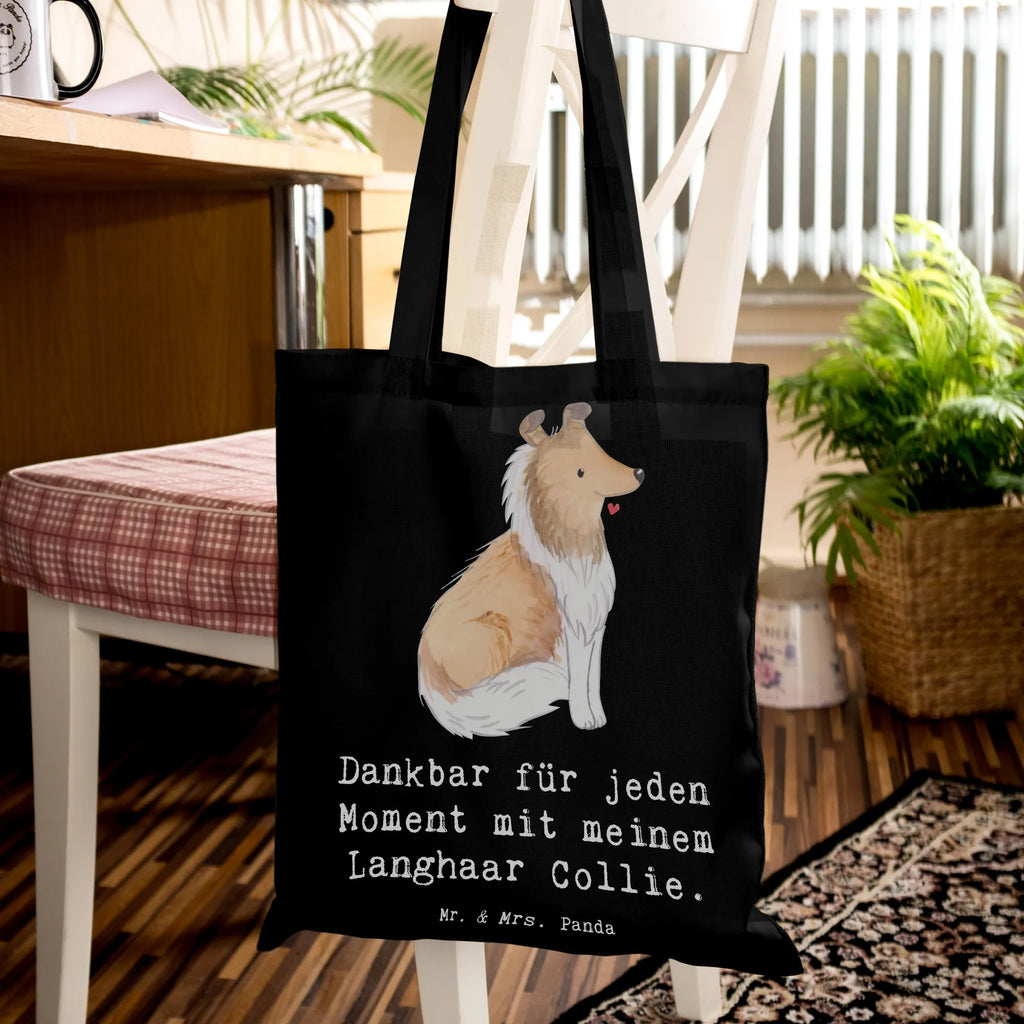 Tragetasche Langhaar Collie Moment Beuteltasche, Beutel, Einkaufstasche, Jutebeutel, Stoffbeutel, Tasche, Shopper, Umhängetasche, Strandtasche, Schultertasche, Stofftasche, Tragetasche, Badetasche, Jutetasche, Einkaufstüte, Laptoptasche, Hund, Hunderasse, Rassehund, Hundebesitzer, Geschenk, Tierfreund, Schenken, Welpe, Langhaar Collie, britischer Hütehund