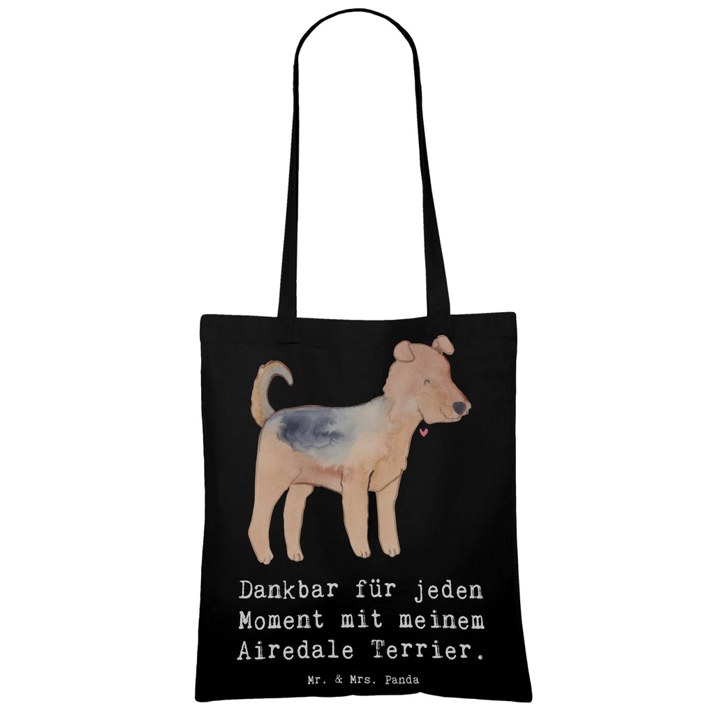 Tragetasche Airedale Terrier Moment Beuteltasche, Beutel, Einkaufstasche, Jutebeutel, Stoffbeutel, Tasche, Shopper, Umhängetasche, Strandtasche, Schultertasche, Stofftasche, Tragetasche, Badetasche, Jutetasche, Einkaufstüte, Laptoptasche, Hund, Hunderasse, Rassehund, Hundebesitzer, Geschenk, Tierfreund, Schenken, Welpe, Airedale Terrier