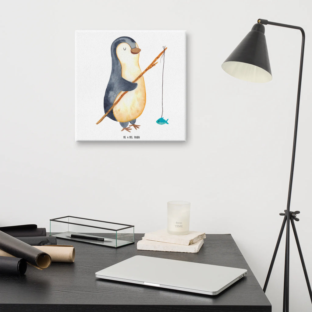 Leinwand Bild Pinguin Angler Leinwand, Bild, Kunstdruck, Wanddeko, Dekoration, Pinguin, Pinguine, Angeln, Angler, Tagträume, Hobby, Plan, Planer, Tagesplan, Neustart, Motivation, Geschenk, Freundinnen, Geschenkidee, Urlaub, Wochenende