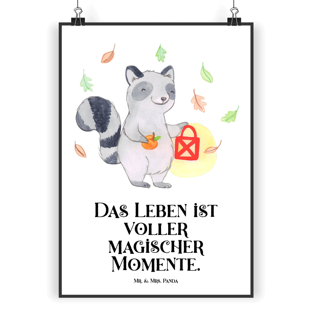 Poster Waschbär Laterne Poster, Wandposter, Bild, Wanddeko, Küchenposter, Kinderposter, Wanddeko Bild, Raumdekoration, Wanddekoration, Handgemaltes Poster, Mr. & Mrs. Panda Poster, Designposter, Kunstdruck, Posterdruck, Halloween, Deko, Martinssingen, Dekoration, Geschenke, Schenken, Halloween Deko, Trick or Treat, Süßes sonst gibt's saures, Waschbär, Laterne, Herbst