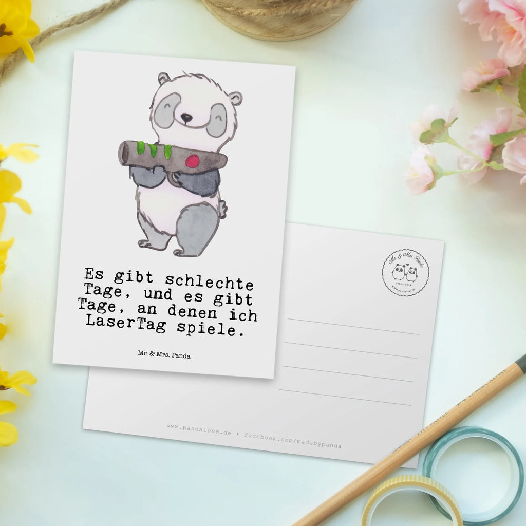 Postkarte Panda LaserTag Postkarte, Karte, Geschenkkarte, Grußkarte, Einladung, Ansichtskarte, Geburtstagskarte, Einladungskarte, Dankeskarte, Ansichtskarten, Einladung Geburtstag, Einladungskarten Geburtstag, Geschenk, Sport, Sportart, Hobby, Schenken, Danke, Dankeschön, Auszeichnung, Gewinn, Sportler, Lasertag, Lasergame Zentrum, Laser Tag Party