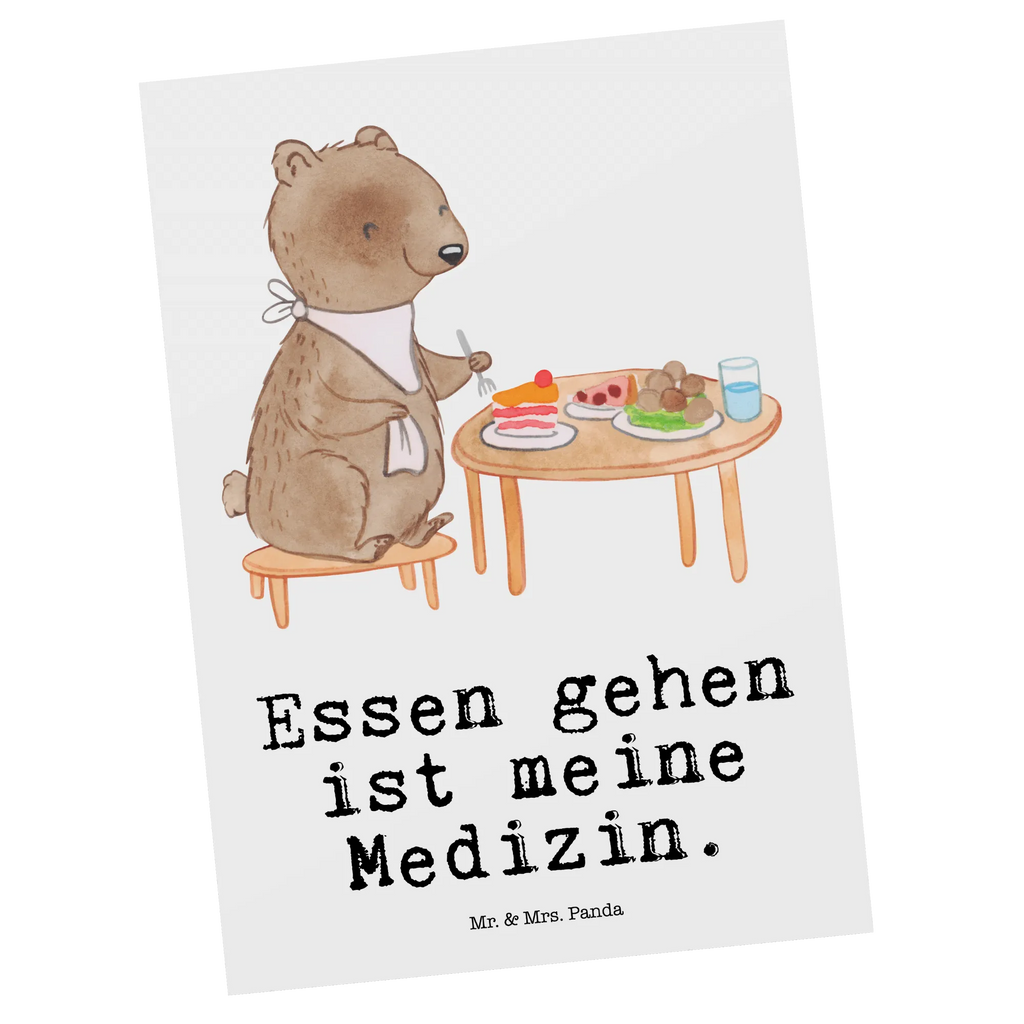 Postkarte Bär Essen gehen Postkarte, Karte, Geschenkkarte, Grußkarte, Einladung, Ansichtskarte, Geburtstagskarte, Einladungskarte, Dankeskarte, Ansichtskarten, Einladung Geburtstag, Einladungskarten Geburtstag, Geschenk, Sport, Sportart, Hobby, Schenken, Danke, Dankeschön, Auszeichnung, Gewinn, Sportler, Essen gehen, Essen, Restaurant, Restaurantbesuch, Köstlichkeiten