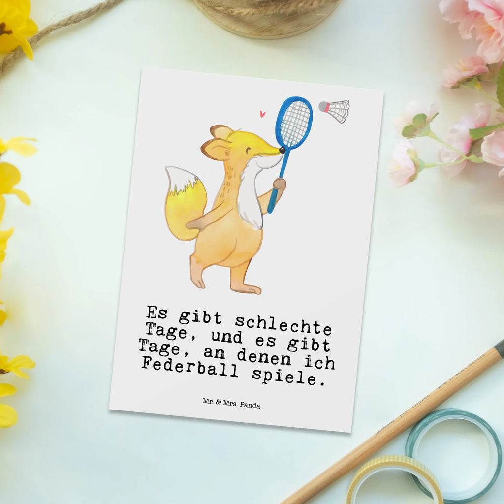 Postkarte Fuchs Federball spielen Postkarte, Karte, Geschenkkarte, Grußkarte, Einladung, Ansichtskarte, Geburtstagskarte, Einladungskarte, Dankeskarte, Ansichtskarten, Einladung Geburtstag, Einladungskarten Geburtstag, Geschenk, Sport, Sportart, Hobby, Schenken, Danke, Dankeschön, Auszeichnung, Gewinn, Sportler, Federball spielen, Badminton