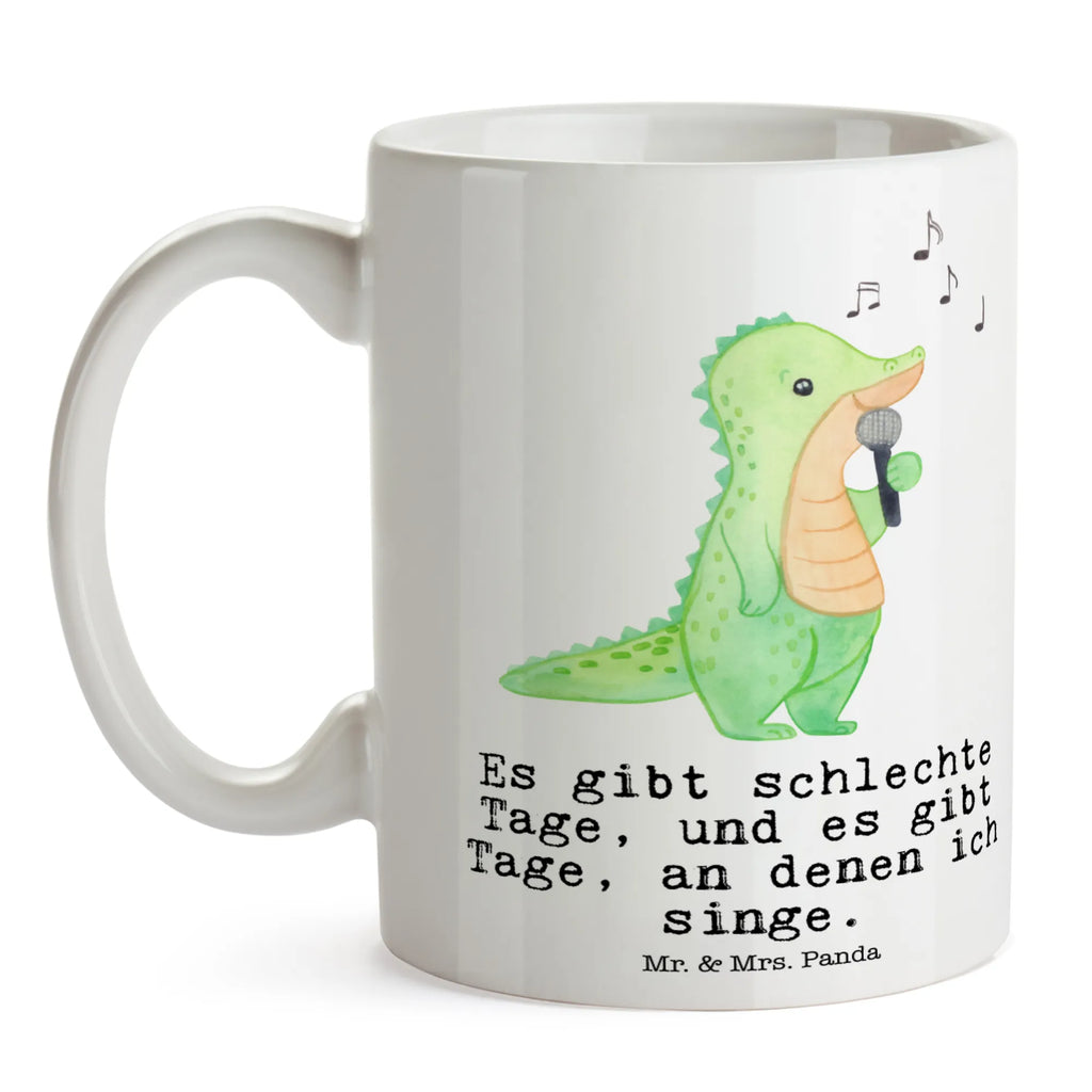 Tasse Krokodil Singen Tasse, Kaffeetasse, Teetasse, Becher, Kaffeebecher, Teebecher, Keramiktasse, Porzellantasse, Büro Tasse, Geschenk Tasse, Tasse Sprüche, Tasse Motive, Kaffeetassen, Tasse bedrucken, Designer Tasse, Cappuccino Tassen, Schöne Teetassen, Geschenk, Sport, Sportart, Hobby, Schenken, Danke, Dankeschön, Auszeichnung, Gewinn, Sportler, Singen, Band, Live Auftritt, Gesang, Hobbysänger