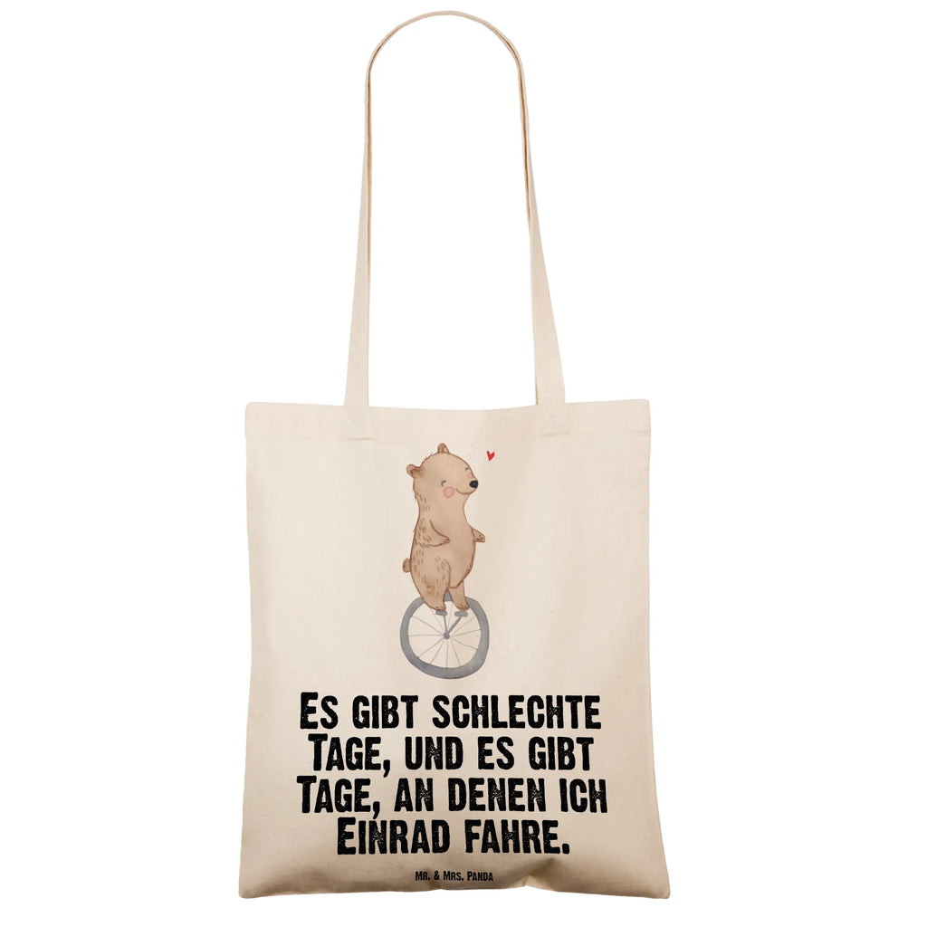 Tragetasche Bär Einrad fahren Beuteltasche, Beutel, Einkaufstasche, Jutebeutel, Stoffbeutel, Tasche, Shopper, Umhängetasche, Strandtasche, Schultertasche, Stofftasche, Tragetasche, Badetasche, Jutetasche, Einkaufstüte, Laptoptasche, Geschenk, Sport, Sportart, Hobby, Schenken, Danke, Dankeschön, Auszeichnung, Gewinn, Sportler, Einrad fahren