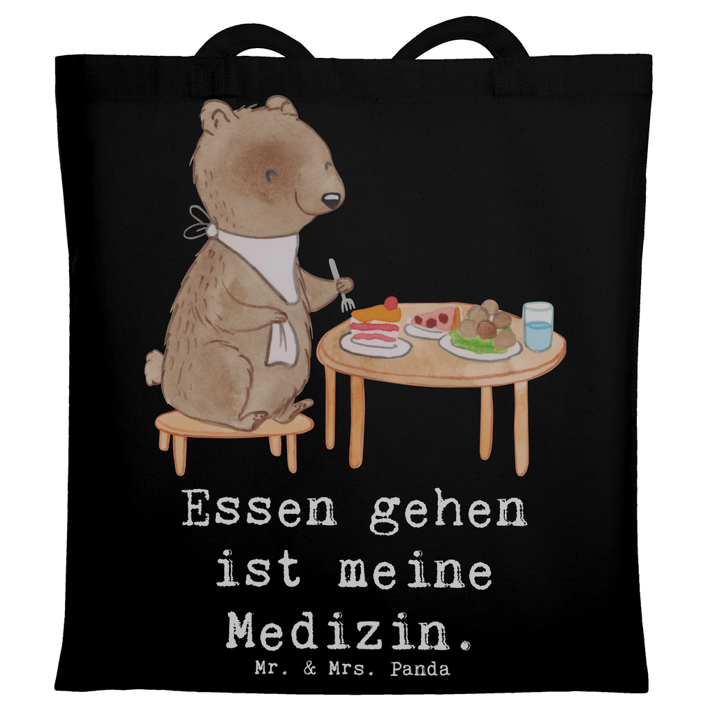 Tragetasche Bär Essen gehen Beuteltasche, Beutel, Einkaufstasche, Jutebeutel, Stoffbeutel, Tasche, Shopper, Umhängetasche, Strandtasche, Schultertasche, Stofftasche, Tragetasche, Badetasche, Jutetasche, Einkaufstüte, Laptoptasche, Geschenk, Sport, Sportart, Hobby, Schenken, Danke, Dankeschön, Auszeichnung, Gewinn, Sportler, Essen gehen, Essen, Restaurant, Restaurantbesuch, Köstlichkeiten