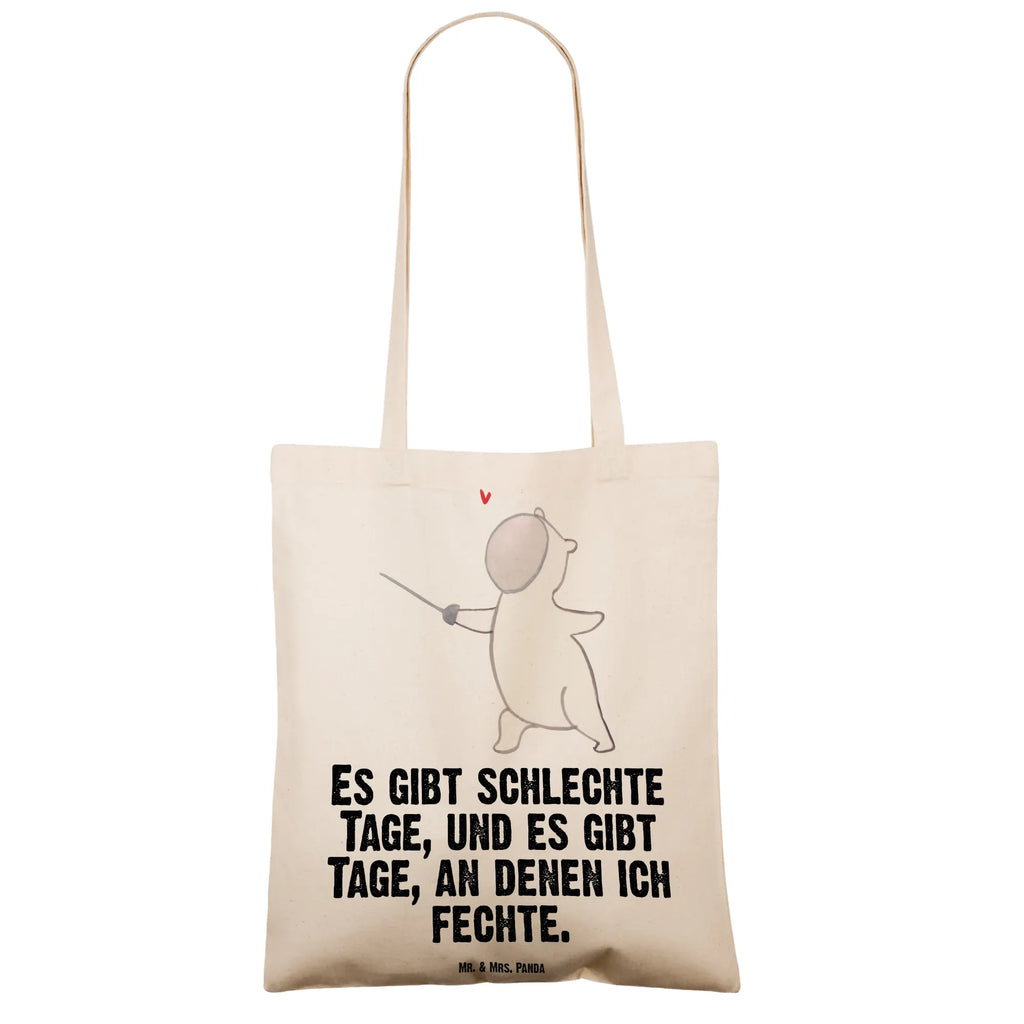 Tragetasche Panda Fechten Beuteltasche, Beutel, Einkaufstasche, Jutebeutel, Stoffbeutel, Tasche, Shopper, Umhängetasche, Strandtasche, Schultertasche, Stofftasche, Tragetasche, Badetasche, Jutetasche, Einkaufstüte, Laptoptasche, Geschenk, Sport, Sportart, Hobby, Schenken, Danke, Dankeschön, Auszeichnung, Gewinn, Sportler, Fechten, Fechter Bund, Fecht Verein, Fecht Club