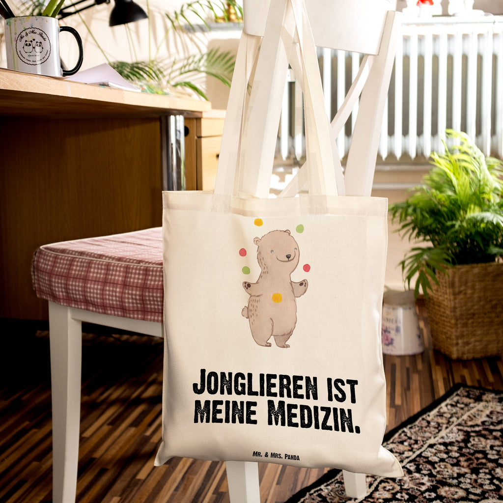 Tragetasche Bär Jonglieren Beuteltasche, Beutel, Einkaufstasche, Jutebeutel, Stoffbeutel, Tasche, Shopper, Umhängetasche, Strandtasche, Schultertasche, Stofftasche, Tragetasche, Badetasche, Jutetasche, Einkaufstüte, Laptoptasche, Geschenk, Sport, Sportart, Hobby, Schenken, Danke, Dankeschön, Auszeichnung, Gewinn, Sportler, Jonglieren, Jongleur, Zirkus, Artistik