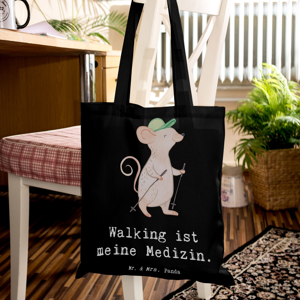 Tragetasche Maus Walking Beuteltasche, Beutel, Einkaufstasche, Jutebeutel, Stoffbeutel, Tasche, Shopper, Umhängetasche, Strandtasche, Schultertasche, Stofftasche, Tragetasche, Badetasche, Jutetasche, Einkaufstüte, Laptoptasche, Geschenk, Sport, Sportart, Hobby, Schenken, Danke, Dankeschön, Auszeichnung, Gewinn, Sportler, Walking, Walken, schnelles Gehen, Spazieren gehen