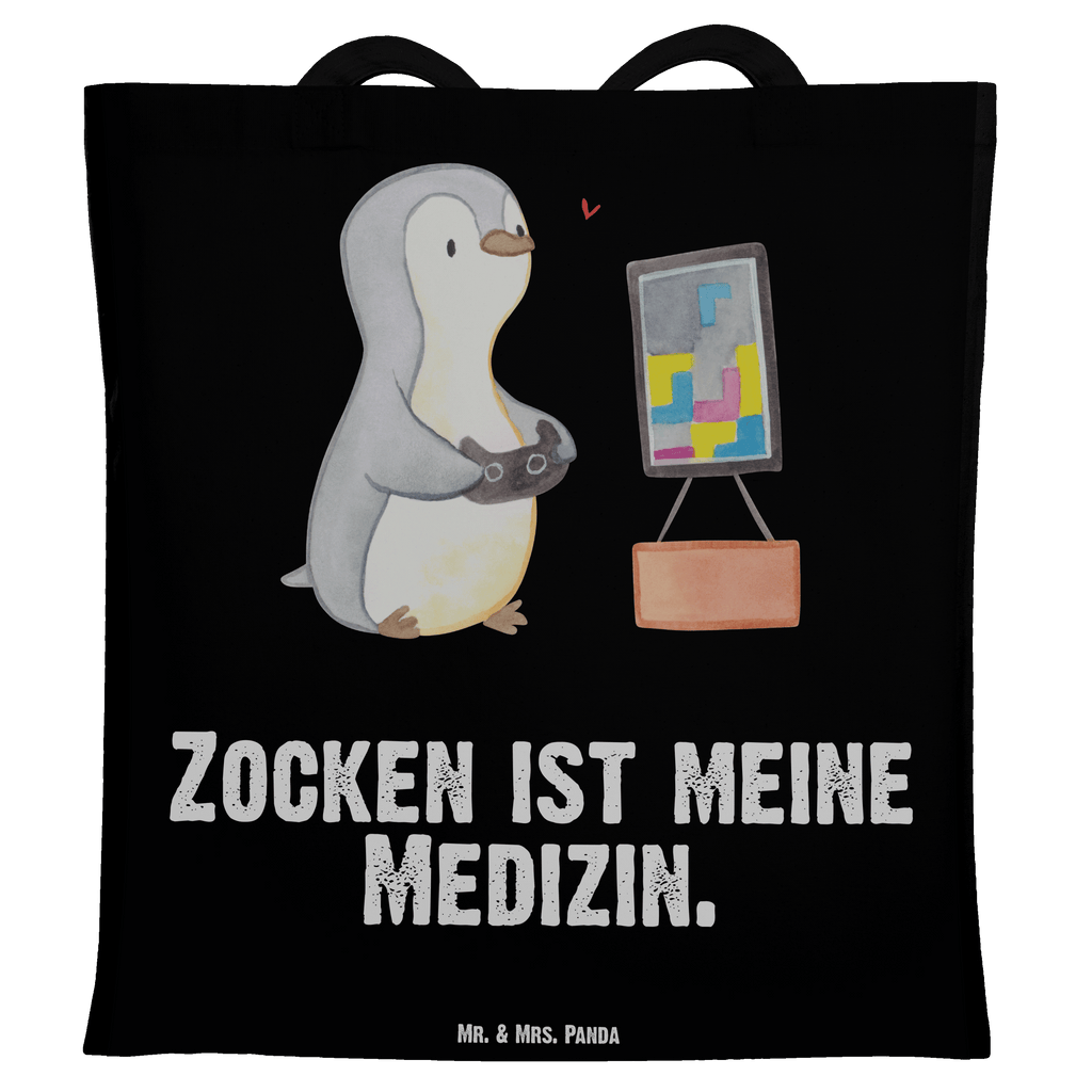 Tragetasche Pinguin Zocken Beuteltasche, Beutel, Einkaufstasche, Jutebeutel, Stoffbeutel, Tasche, Shopper, Umhängetasche, Strandtasche, Schultertasche, Stofftasche, Tragetasche, Badetasche, Jutetasche, Einkaufstüte, Laptoptasche, Geschenk, Sport, Sportart, Hobby, Schenken, Danke, Dankeschön, Auszeichnung, Gewinn, Sportler, Zocken, Gaming, Videospiele, Videogames