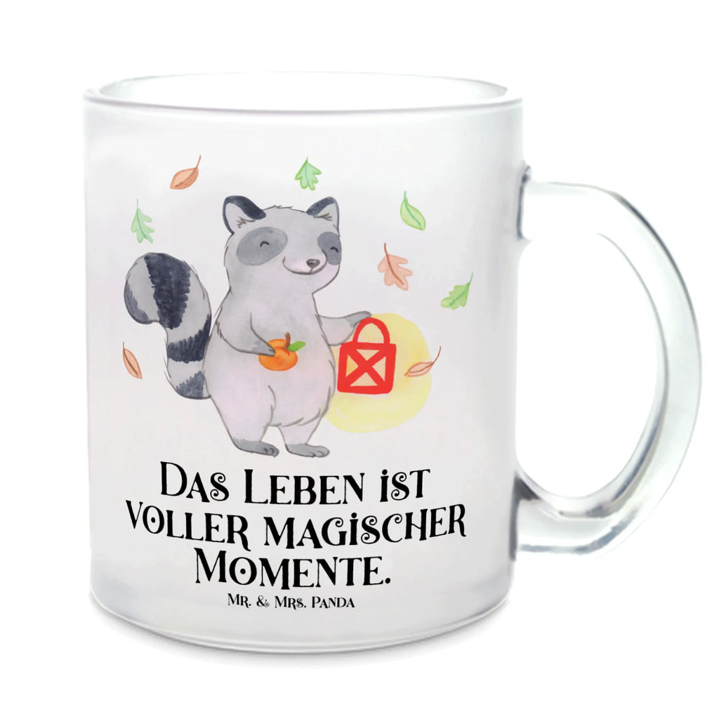 Teetasse Waschbär Laterne Teetasse, Teeglas, Teebecher, Tasse mit Henkel, Tasse, Glas Teetasse, Teetasse aus Glas, Halloween, Deko, Martinssingen, Dekoration, Geschenke, Schenken, Halloween Deko, Trick or Treat, Süßes sonst gibt's saures, Waschbär, Laterne, Herbst